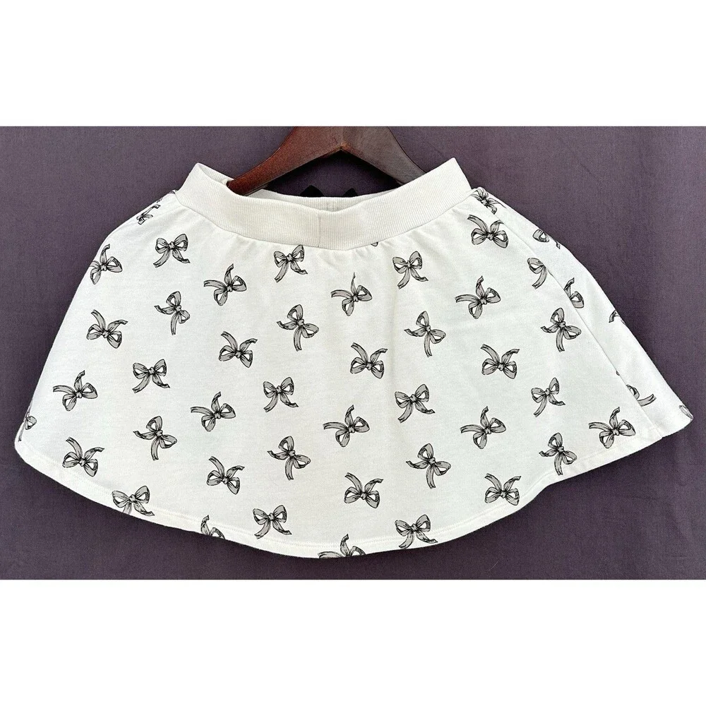 Rachel Zoe Girls Bow Sweatshirt Skort Set Size M 7 8 NWOT Outfit Cream
